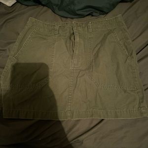 Olive green mini skirt